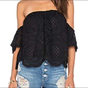 Black off the shoulder top